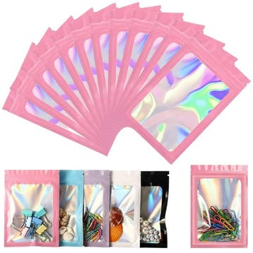 Fako Bijoux - Roze Holografische Folie Zip Lock Zakjes -, Verzenden, Nieuw