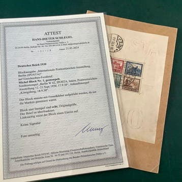 Duitse Rijk 1930 - Iposta blok op gelopen brief met, Gestempeld