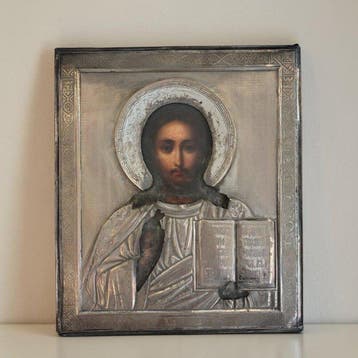 Icoon - Christus Pantokrator - .875 (84 Zolotniki) zilver