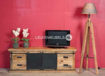 Tv meubel Emma Mangohout 120 t/m 240 cm breed., Overige houtsoorten, 150 tot 200 cm, Nieuw, Ophalen of Verzenden