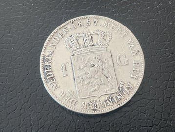 Nederland. Willem III. 1 Gulden 1857 (Zonder minimumprijs)