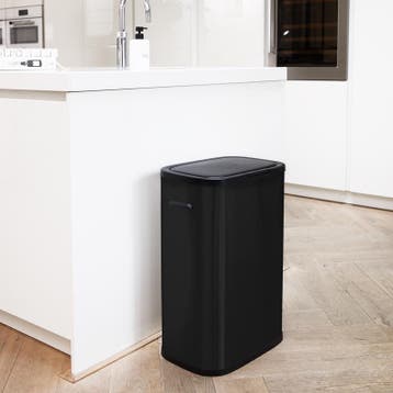 Prullenbak met drukdeksel - 60 liter - zwart - 42 x 28,5 x, Verzenden, Nieuw