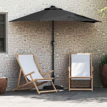 vidaXL Tuinparasol Zwart 294 x 150 x 223 cm Polyester en, Tuin en Terras, Parasols, Verzenden, Nieuw, 1 tot 2 meter