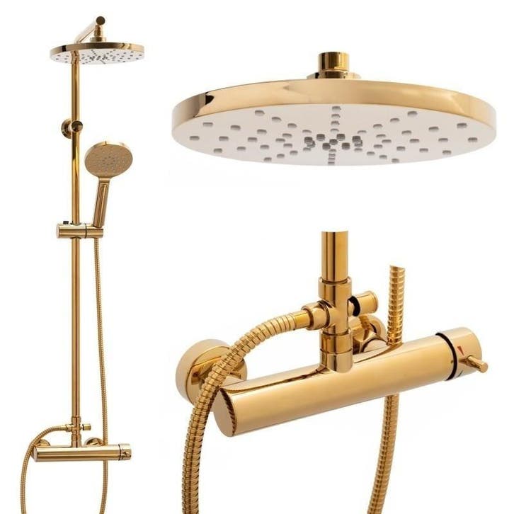 Badkamer Douche Goud | RVS | Laatste Stuks!, Doe-het-zelf en Verbouw, Sanitair, Nieuw, Koper, Douche, Ophalen of Verzenden