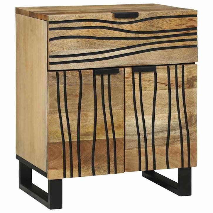 vidaXL Nachtkastje Naturel 50 x 33 x 60 cm Bewerkt hout, Huis en Inrichting, Slaapkamer | Nachtkastjes, Nieuw, Minder dan 45 cm