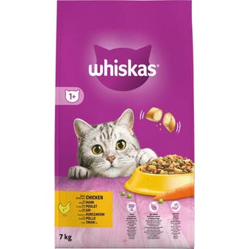 Whiskas Adult 1+ met kip kattenvoer 2 x 7 kg, Verzenden, Kat