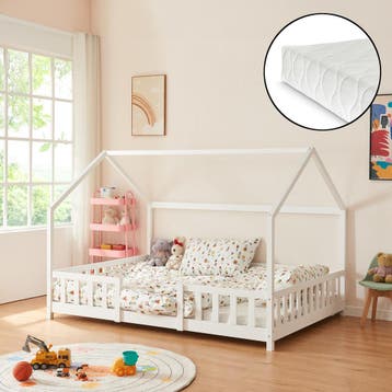 [en.casa] Kinderbed Sisimiut met uitvalbeveiliging en matras, Verzenden, Nieuw