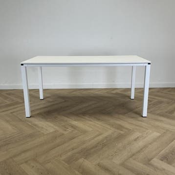 Ahrend 200 vergader-kantinetafel 160x80 cm,  wit, Ophalen of Verzenden, Gebruikt, Bureau