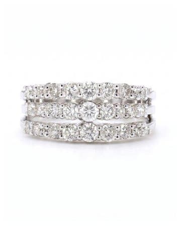 Statement ring - 14 karaat Witgoud - 1.08ct. tw. Diamant