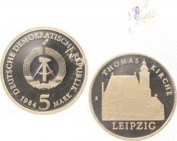 Duitsland 5 Mark Ddr 1984 A Thomaskirche Leipzig J 1598 Pp, Verzenden