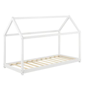 Kinderbed Netstal houten bed huisbed 80x160 cm wit, Verzenden, Nieuw