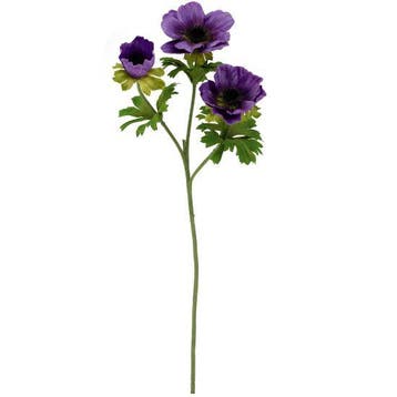 Anemoon Paars Zijdenbloem 56 cm per stuk, Ophalen of Verzenden, Nieuw
