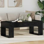 vidaXL Salontafel Zwart Eiken 110 x 50 x 41 cm Bewerkt hout, Verzenden, Nieuw, 50 tot 100 cm, Minder dan 50 cm