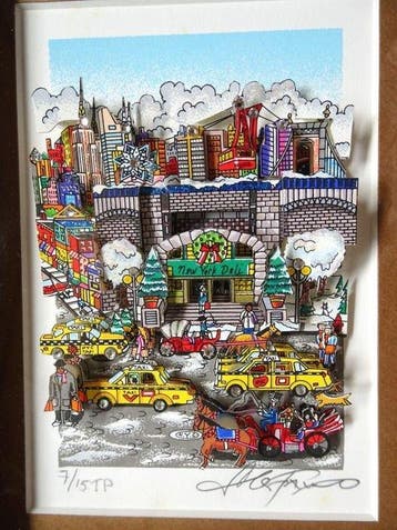 Charles Fazzino (1955) - Winter in Manhattan NY, Antiek en Kunst