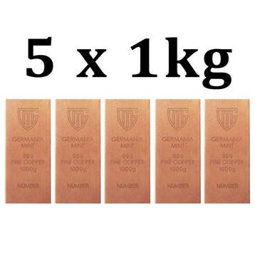 5 kilograms - Koper .999 - 5 x 1 Kilo Germania Mint .999
