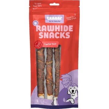 10x Braaaf Twister Hondensnack Eend 220 gr (Hondensnacks), Verzenden, Hond