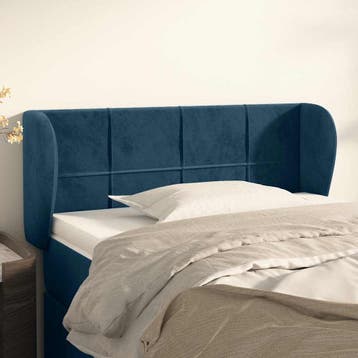 vidaXL Hoofdbord met randen 93x23x78/88 cm fluweel, Huis en Inrichting, Verzenden, Nieuw, Blauw, Stof