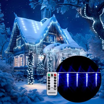Ijspegelverlichting Kerst 80 LED´s Blauw 13m (Interieur), Verzenden, Nieuw