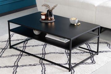 industrieele salontafel DURA STEEL 100cm zwart metaal met, Huis en Inrichting, Tafels | Salontafels, Ophalen of Verzenden, Nieuw