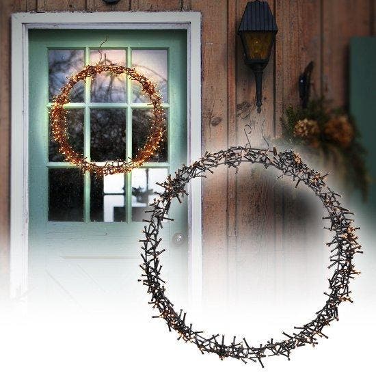 2dekans | H&S - Kerstkrans - Ring - Ø48cm - 400led - Extra, Diversen, Kerst, Zo goed als nieuw, Ophalen of Verzenden