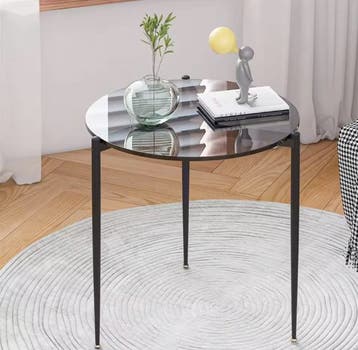 Salontafel glas 80 cm – zwart metalen frame, modern design, Huis en Inrichting, Tafels | Salontafels, Verzenden, Nieuw