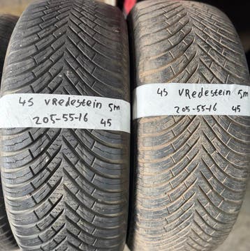 2x 205-55-16 Vredestein AllSeason 2x 5mm €45 PST 205 55 16, Ophalen, Gebruikt, 16 inch, 205 mm