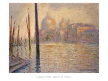 Kunstdruk Claude Monet Veduta Di Venezia 80x60cm, Verzenden, Nieuw