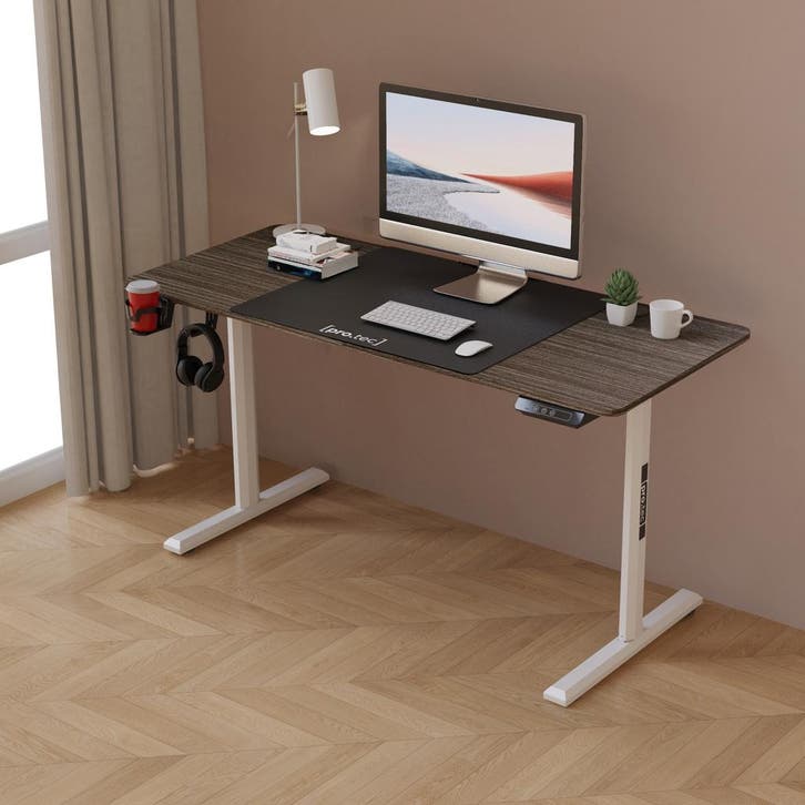 Bureau Hayward zit sta elektrisch verstelbaar houtkleurig, Huis en Inrichting, Bureaus, Verzenden