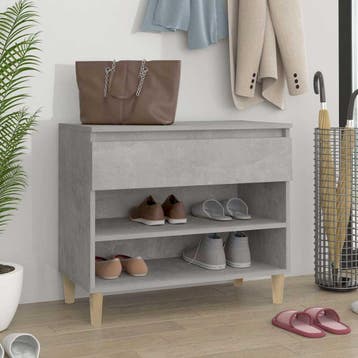 vidaXL Schoenenkast 70x36x60 cm bewerkt hout betongrijs, Verzenden, Nieuw