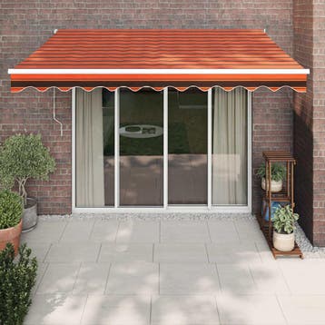 vidaXL Luifel uittrekbaar 3,5x2,5 m stof en aluminium oranje, Verzenden, Nieuw