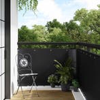 vidaXL Balkon Scherm met Oogjes Zwart, Verzenden, Nieuw, Kunststof