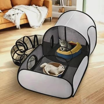 Opvouwbare Katten Tunneltent Speelpen - Ademend Polyester vo, Dieren en Toebehoren