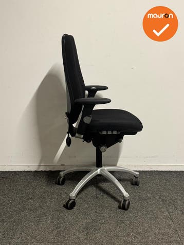 RH Logic 400 - Bestaande zwarte stoffering  - zilvergrijs vo, Werkplek, Ophalen of Verzenden, Gebruikt, Stoel