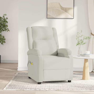 vidaXL Massagestoel elektrisch fluweel crèmekleurig, Sport en Fitness, Verzenden, Nieuw