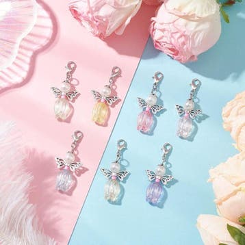1 x Geluksengeltje tulp met clip 43,5 mm – pastel kleur, Ophalen of Verzenden, Nieuw, Kraal