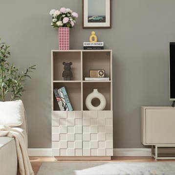 Commode Bopibobro 118x64x30 cm beige [en.casa], Verzenden, Nieuw