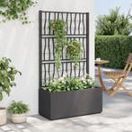 vidaXL Plantenbak met latwerk 80x36x140 cm polypropeen, Verzenden, Nieuw, Kunststof