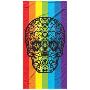 Strandlaken luxe jacquard Mexican skull, Huis en Inrichting, Verzenden, Nieuw