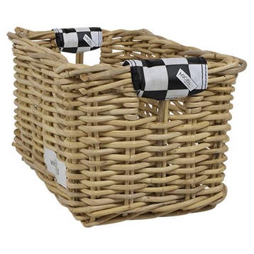Wicked Rieten Fietsmand XL Black Checker grijs, Verzenden, Nieuw