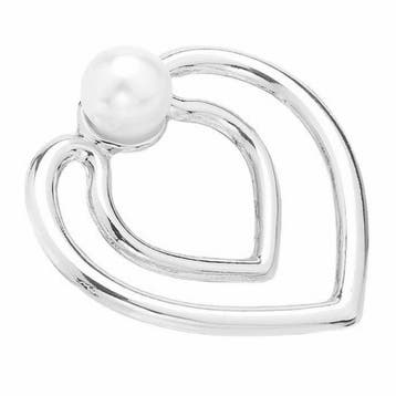Fako Bijoux - Sjaalklem - Hart Met Parel - 40x40mm -, Verzenden, Nieuw