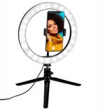 2dekans | Grundig Ringlamp met Statief - Ringlamp 25cm -, Ophalen of Verzenden, Zo goed als nieuw, Zwart