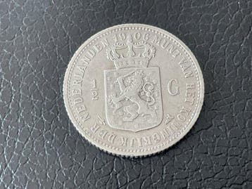 Nederland. Wilhelmina. 1/2 Gulden 1906 (Zonder minimumprijs), Postzegels en Munten, Munten | Nederland