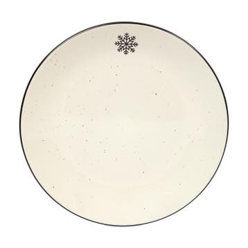 Gespikkelde bordenset - zwart met sneeuwvlok - 18-delig | 6, Verzenden, Nieuw