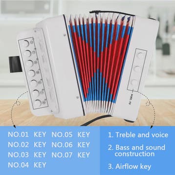 Mini Accordion Speelgoed voor Kinderen - 10 Toetsen Muziekin, Verzenden, Nieuw