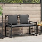 vidaXL Tuinbank Effen Zwart en Donkergrijs 116 x 55 x 82 cm, Verzenden, Nieuw