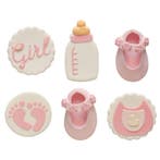 Suikerdecoratie Its a Girl 3D 6st., Verzenden, Nieuw