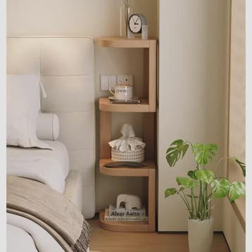 Houten Hoek Nachtkastje met 3 Niveaus - Minimalistisch & Rui, Verzenden, Nieuw
