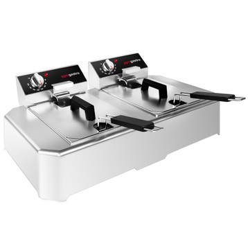 GGM Gastro | Dubbele elektrische friteuse - 5+5 liter - 7,5, Verzenden, Nieuw