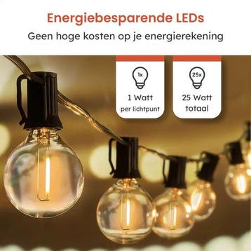 2dekans | Partizzle 15m Waterdicht Lichtsnoer Rond - 25 LED, Diversen, Kerst, Ophalen of Verzenden, Zo goed als nieuw