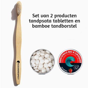 Set van 2 producten Duurzaam bamboe Zero waste- tandborstel, Nieuw